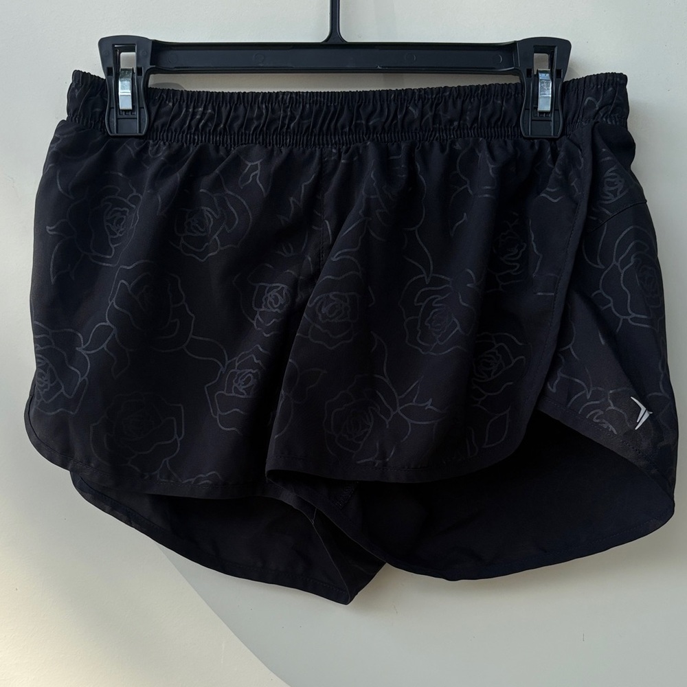 Old Navy Black Floral Athletic Shorts
